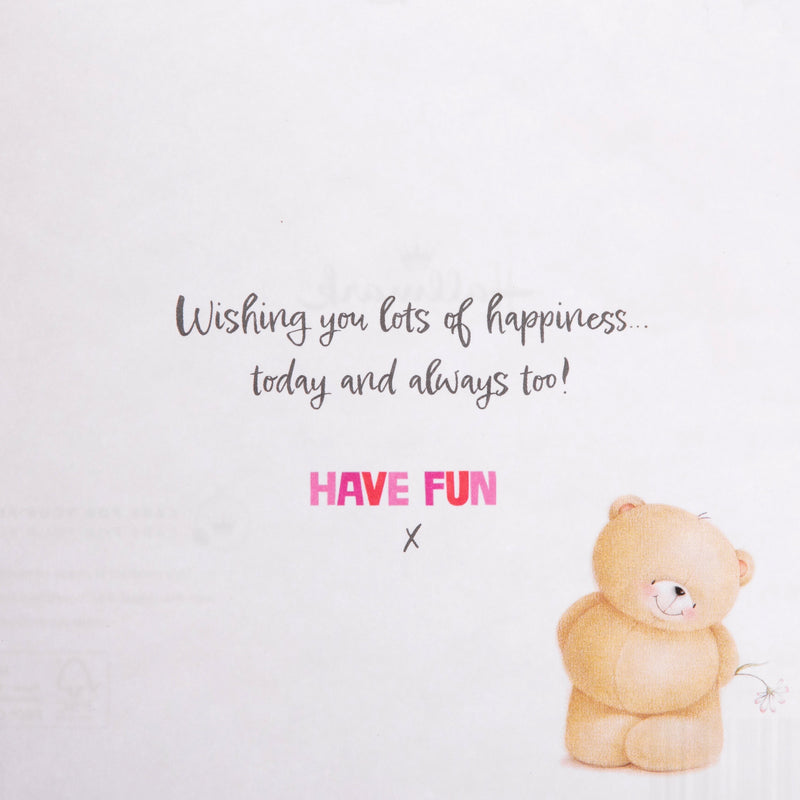 Birthday Card for Her - Pink Forever Friends Bears Daisies Design