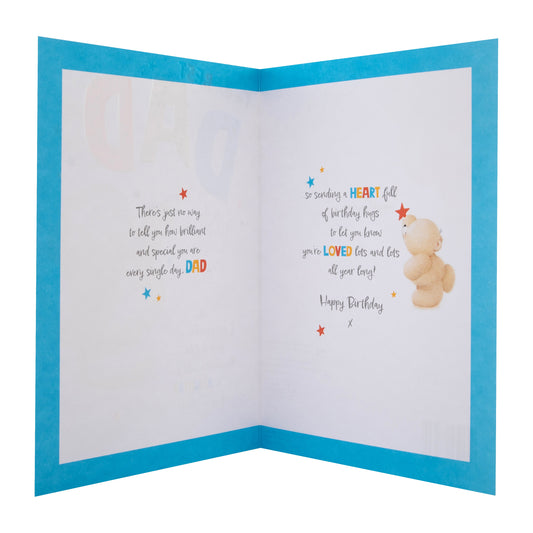 Birthday Card for Dad - Forever Friends Bear with Megaphone Design