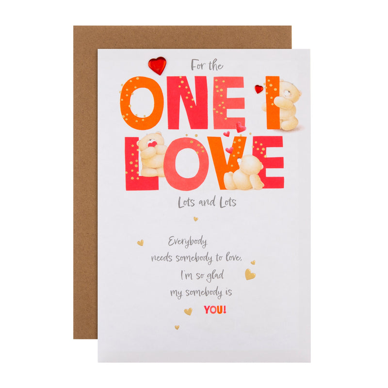 Birthday Card for One I Love - Red Forever Friends Hearts Design