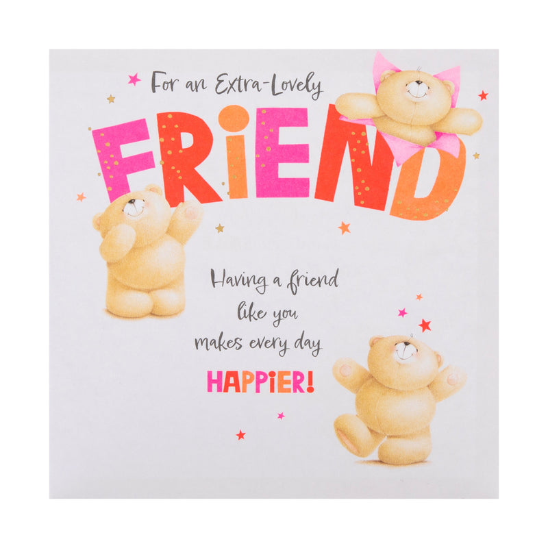 Birthday Card for Friend - Pink Forever Friends & Stars Design