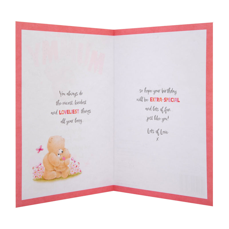 Birthday Card for Mummy - Forever Friends Bears Heart Design
