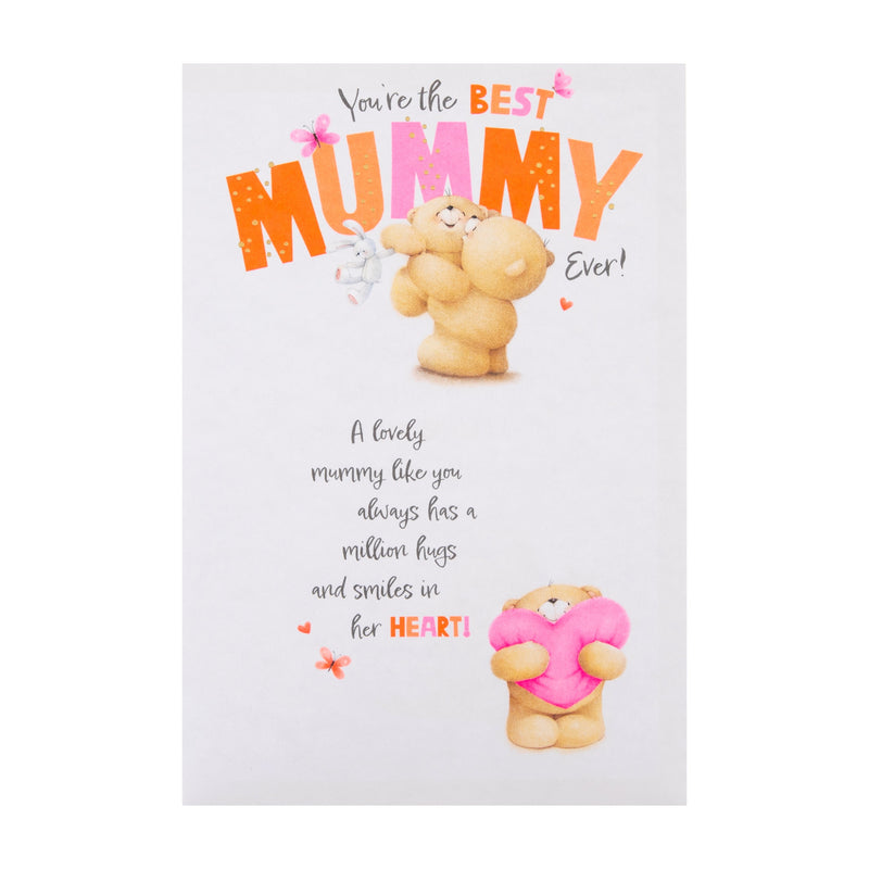 Birthday Card for Mummy - Forever Friends Bears Heart Design