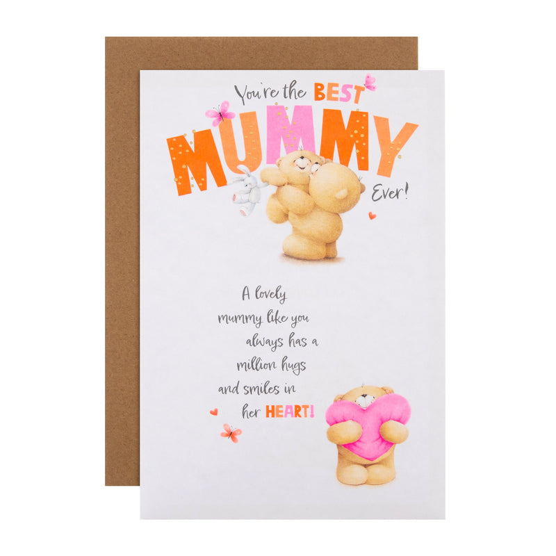 Birthday Card for Mummy - Forever Friends Bears Heart Design