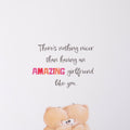 Birthday Card for Girlfriend - Pink Forever Friends Bears Rose Design