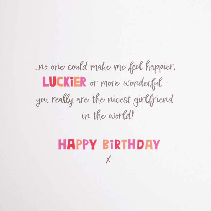 Birthday Card for Girlfriend - Pink Forever Friends Bears Rose Design