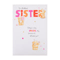 Birthday Card for Sister - Pink Forever Friends Bears Party Design
