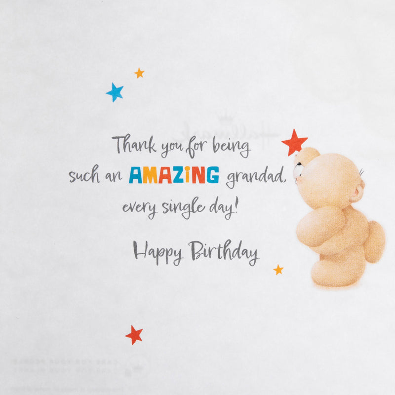 Birthday Card for Grandad - Forever Friends Bear with Trophy Design