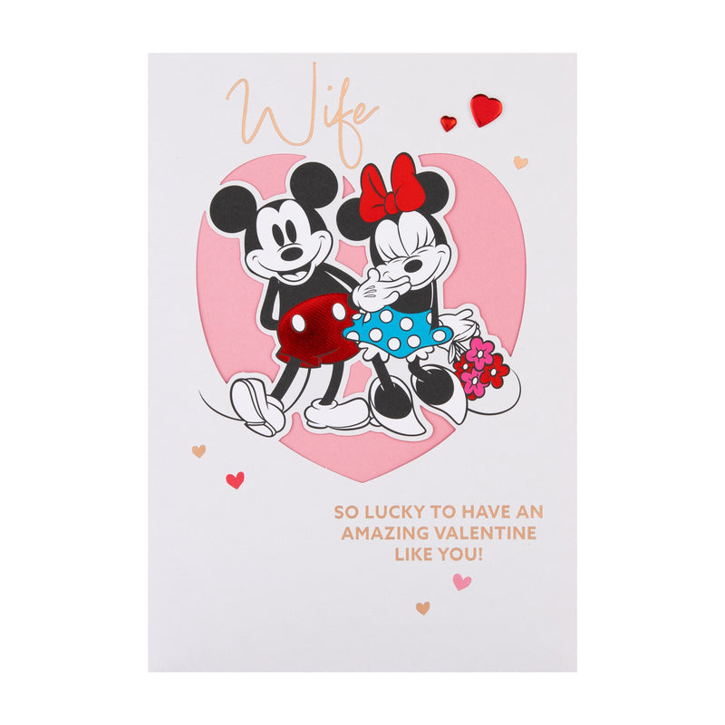 Valentine's Day Card for Wife - Disney Mickey & Minnie Mouse