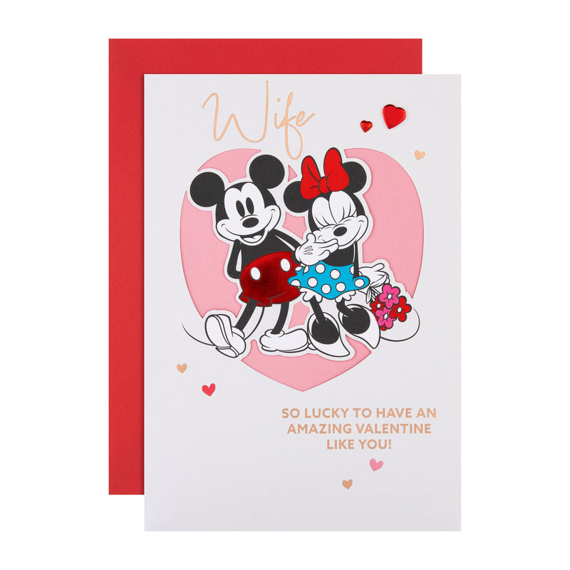 Valentine's Day Card for Wife - Disney Mickey & Minnie Mouse