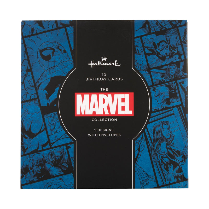 Multipack Birthday Cards - Pack of 10 in 5 MARVEL Designs