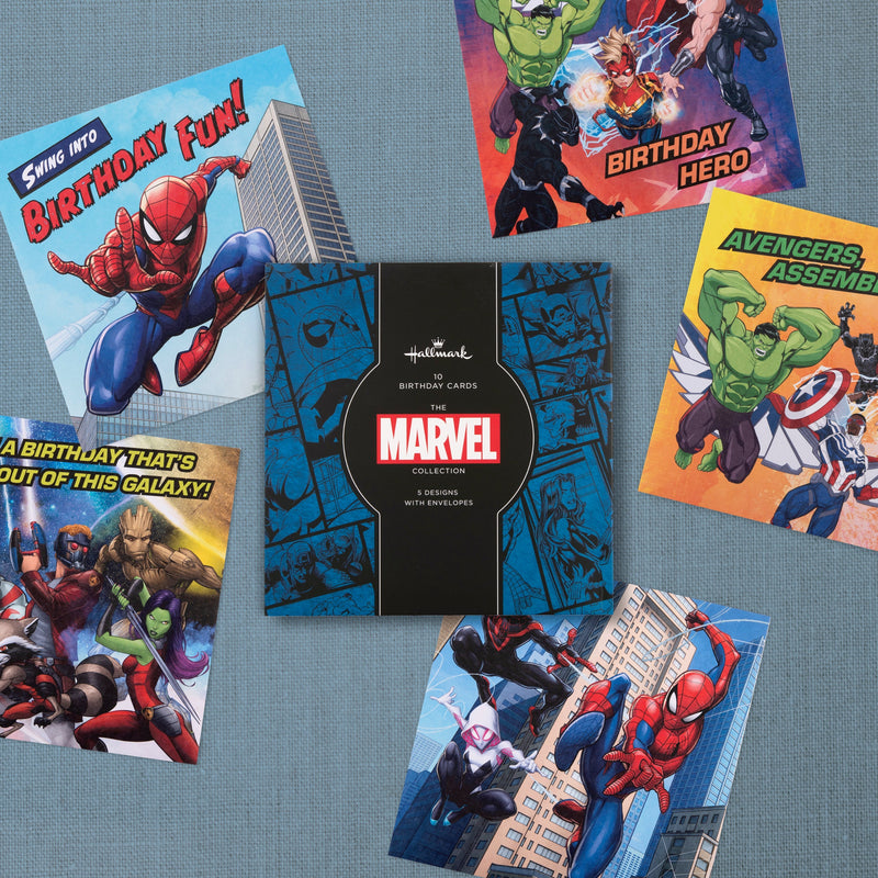 Multipack Birthday Cards - Pack of 10 in 5 MARVEL Designs