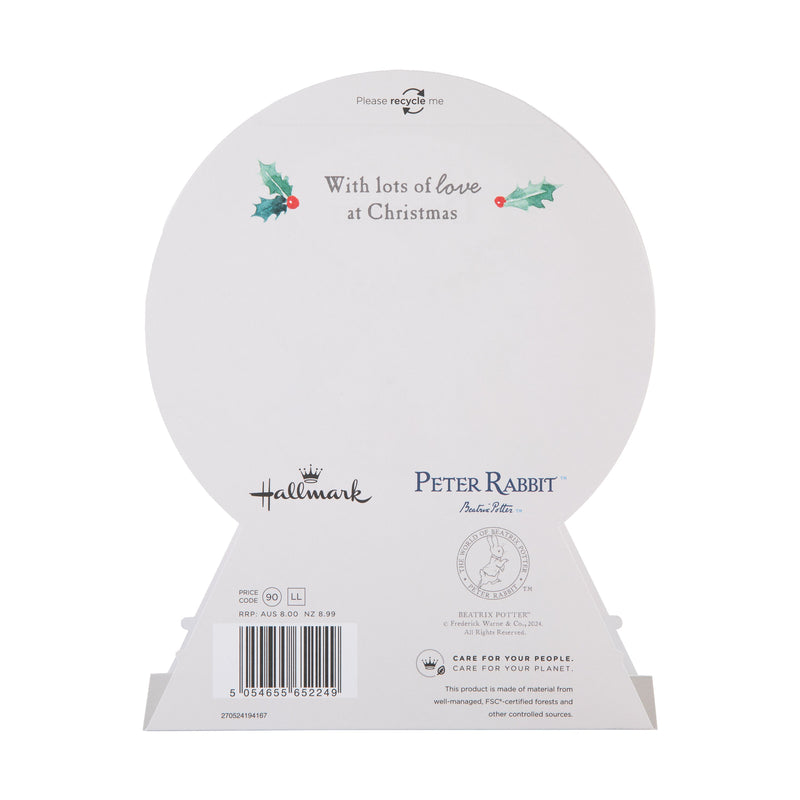 Christmas Card for Daughter - 3D & Pop-Up Peter Rabbit™ Snow Globe Design