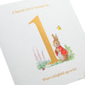 1st Birthday Card for Little Girl - Beatrix Potter's Flopsy Bunny Design