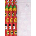 12M Multipack Christmas Wrapping Paper - 3 x 4M Rolls in 1 Red LEGO® heads Design