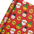 12M Multipack Christmas Wrapping Paper - 3 x 4M Rolls in 1 Red LEGO® heads Design