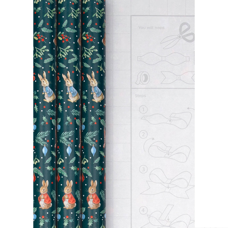 12M Christmas Wrapping Paper - 3 x 4M Rolls in 1 Peter Rabbit™ Design