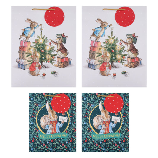 Christmas Gift Bags - Pack of 4 Peter Rabbit™ Design