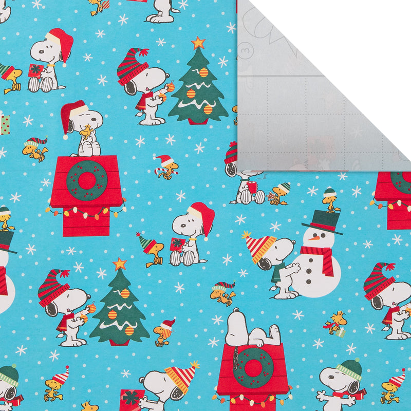 6M Christmas Wrapping Paper - 3 x 2M Rolls in 1 PEANUTS™ SNOOPY Design