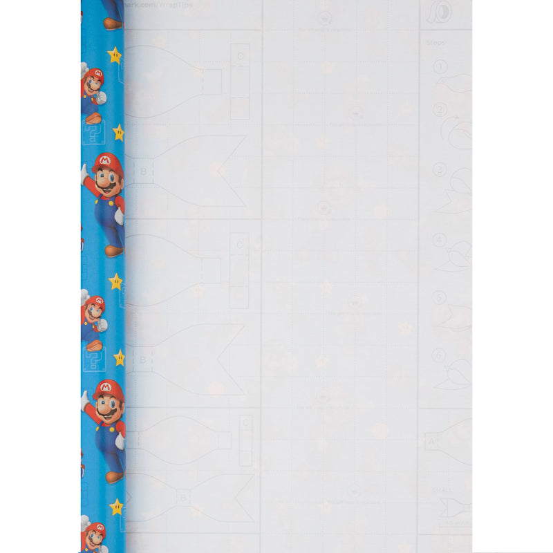 6M Wrapping Paper - 3 x 2M Rolls in 1 Super Mario Bros. Design