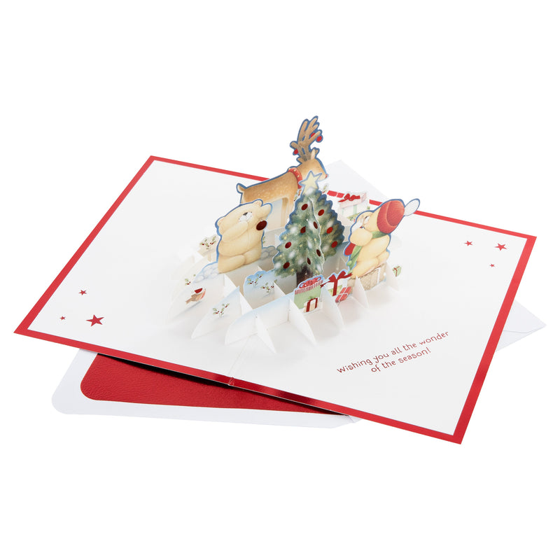 Christmas Card - 3D & Pop Up Forever Friends Bears & Reindeer Design