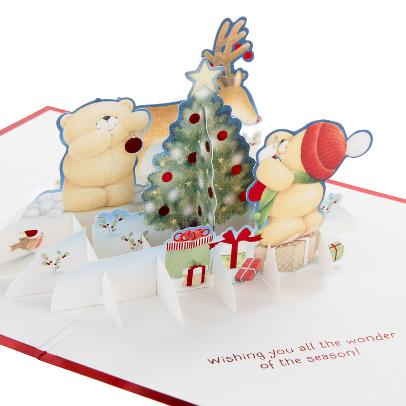 Christmas Card - 3D & Pop Up Forever Friends Bears & Reindeer Design