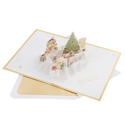 Christmas Card - 3D & Pop Up Forever Friends Bears & Gifts Design
