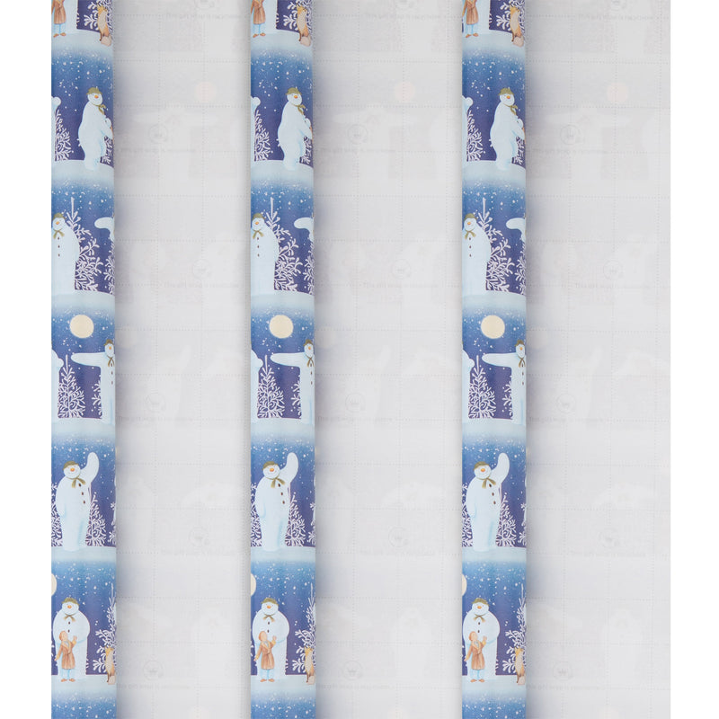 6M Christmas Wrapping Paper - 3 x 2M Rolls in 1 The Snowman™ Design