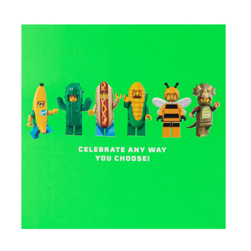 Birthday Card - Green LEGO® Characters Design