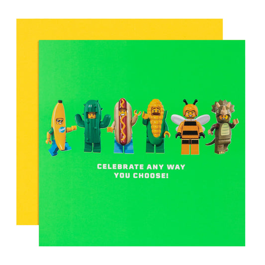 Birthday Card - Green LEGO® Characters Design