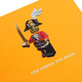 Congratulations Card - Orange LEGO® Pirate Character Design