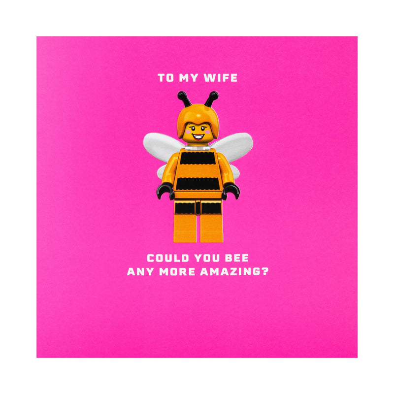 Greeting Card for Wife - Pink LEGO® Bumble Bee Character Design