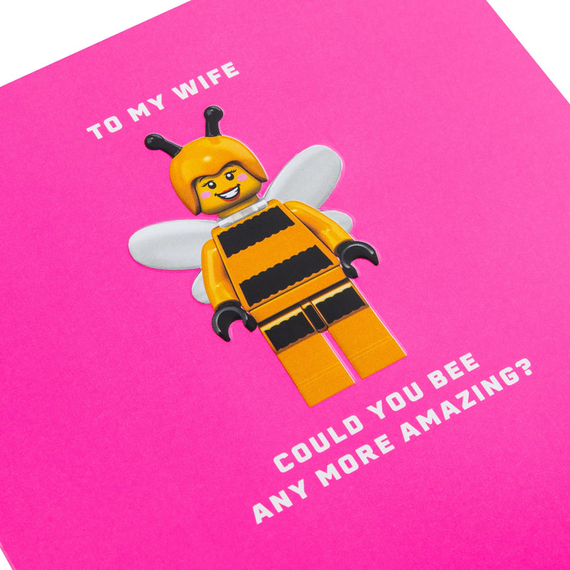 Greeting Card for Wife - Pink LEGO® Bumble Bee Character Design