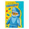 Birthday Card for Nephew - Yellow LEGO® Shark Character Design