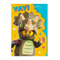 Kids Birthday Card - Yellow LEGO® Dinosaur Character Design
