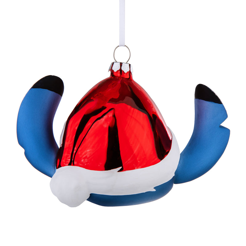 Disney Lilo & Stitch Glass Christmas Ornament - Festive Stitch