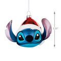 Disney Lilo & Stitch Glass Christmas Ornament - Festive Stitch