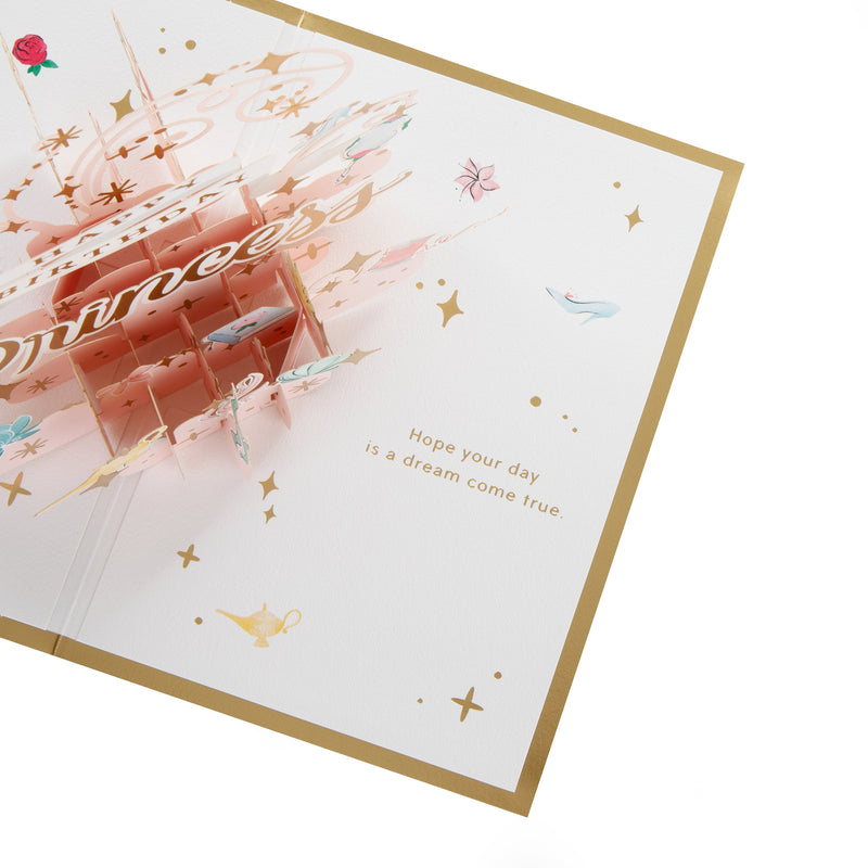Birthday Card - 3D Pop-Up Pink Disney Princess Design