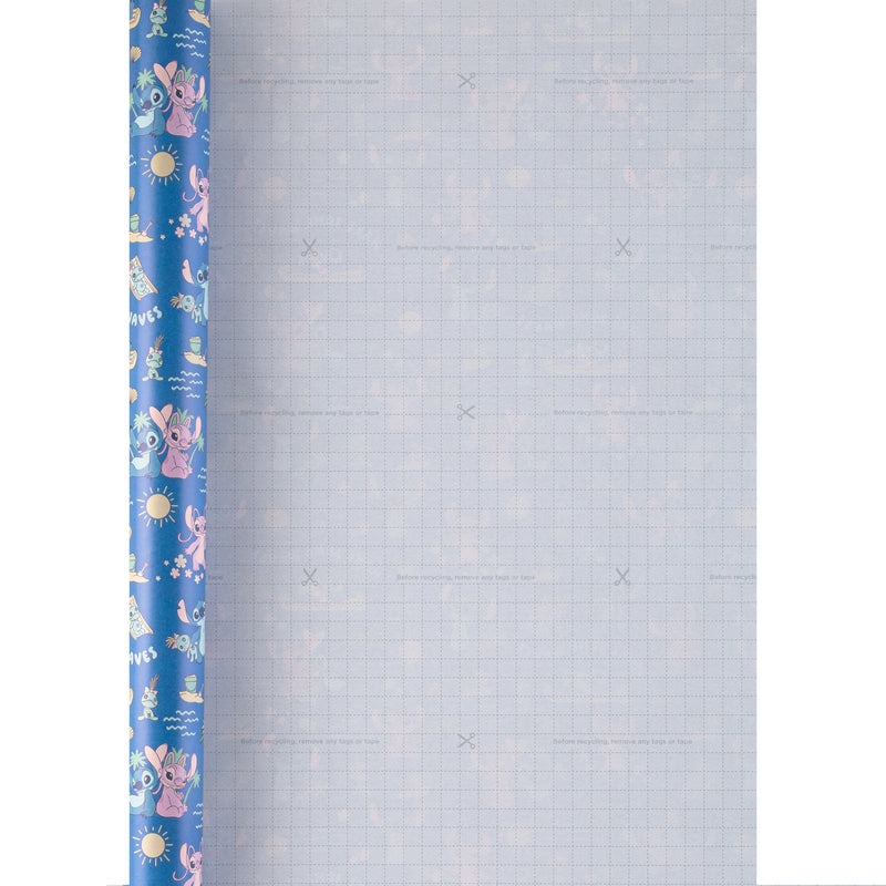 6M Wrapping Paper - 3 x 2M Rolls in 1 Disney Lilo & Stitch Design