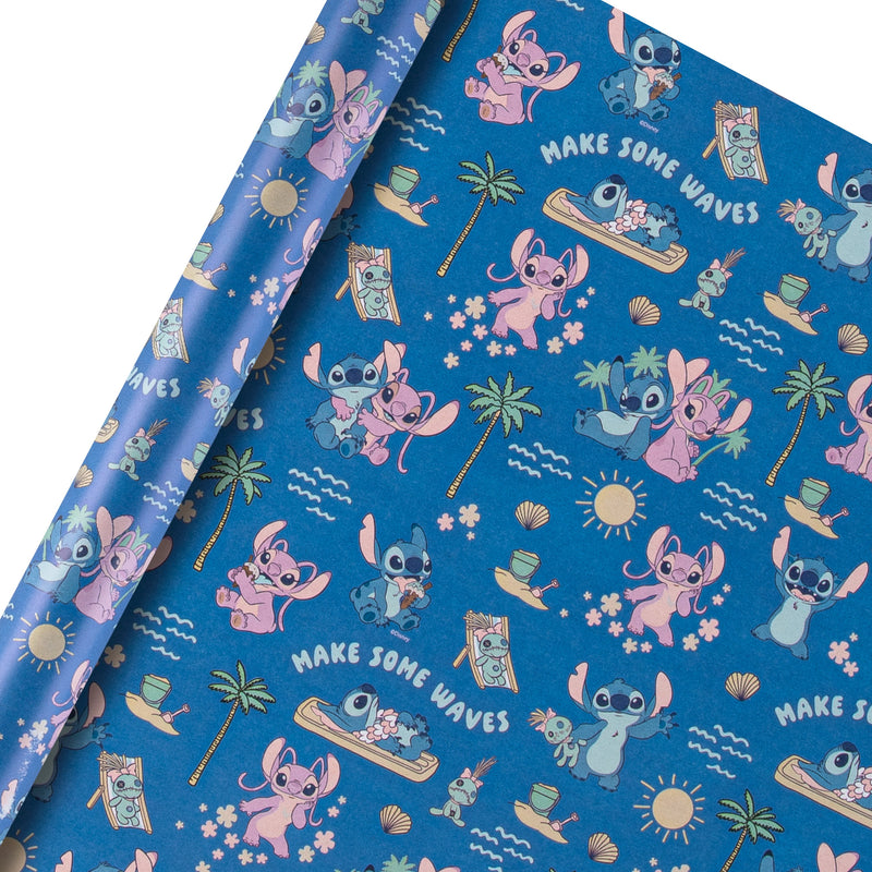 6M Wrapping Paper - 3 x 2M Rolls in 1 Disney Lilo & Stitch Design