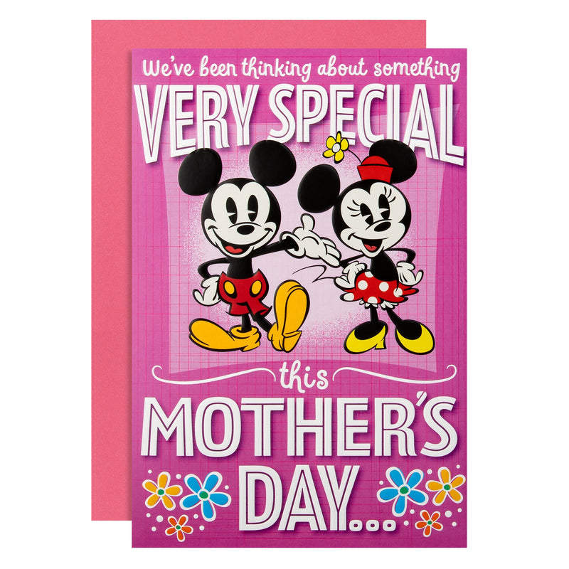 Mother's Day Card - Fold Out Disney Mickey & Minnie Mouse Design