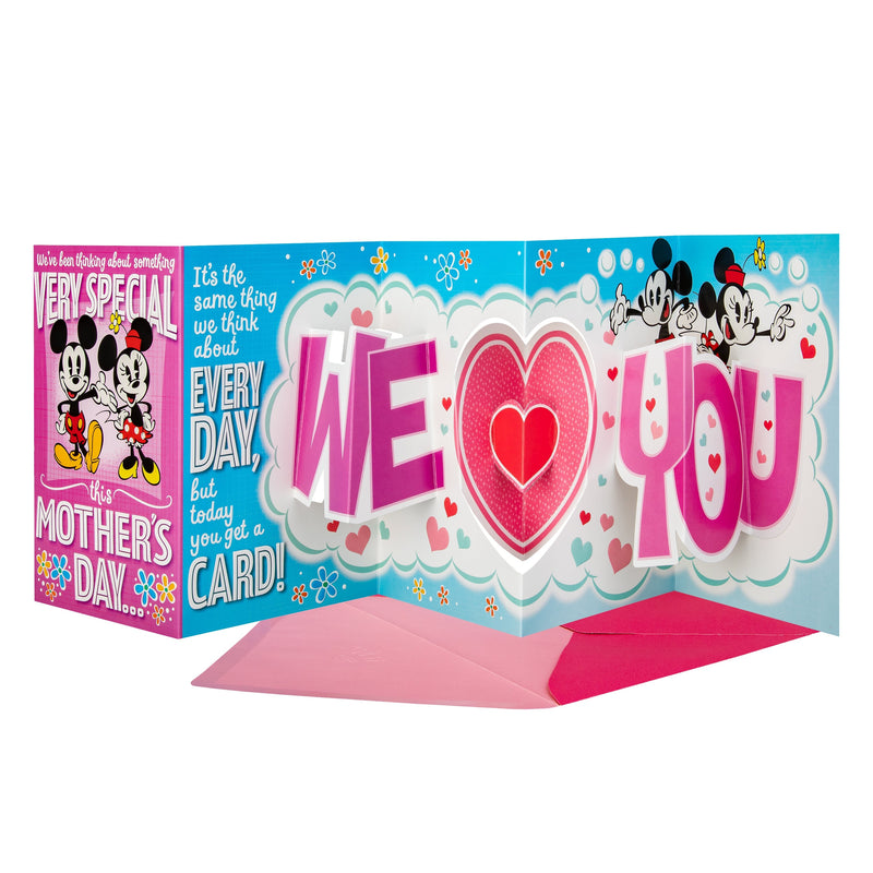 Mother's Day Card - Fold Out Disney Mickey & Minnie Mouse Design