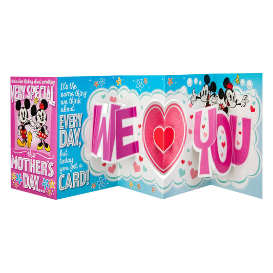 Mother's Day Card - Fold Out Disney Mickey & Minnie Mouse Design