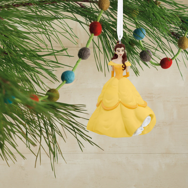 Collectable Disney Beauty & the Beast Ornament - Princess Belle in Yellow Dress Design