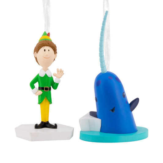 Collectable Elf Storied Moments Ornament - Set of 2 Buddy the Elf & Mr Narwhal Designs