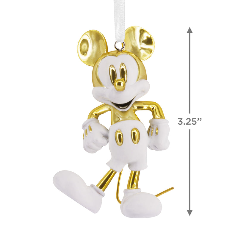 Signature Ceramic Disney Ornament - White & Gold Mickey Mouse Design