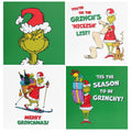 Multipack Kids Christmas Cards - Pack of 20 in 4 Fun Grinch Inspired Designs
