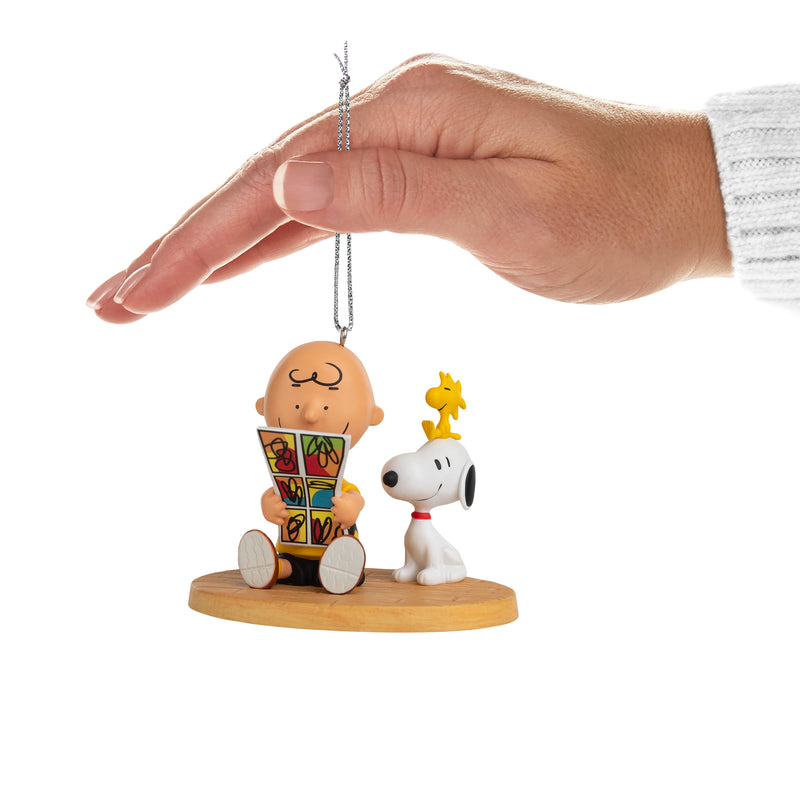 Keepsake PEANUTS™ Hanging Ornament - Charlie Brown, SNOOPY & WOODSTOCK with Comic Design