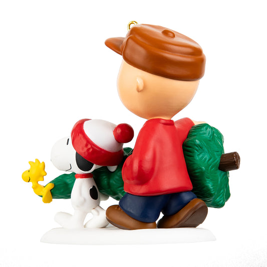 Keepsake PEANUTS™ Hanging Ornament - Charlie Brown, SNOOPY & WOODSTOCK with Tree