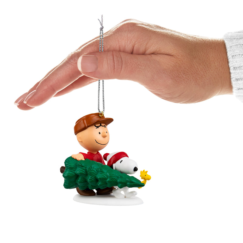 Keepsake PEANUTS™ Hanging Ornament - Charlie Brown, SNOOPY & WOODSTOCK with Tree