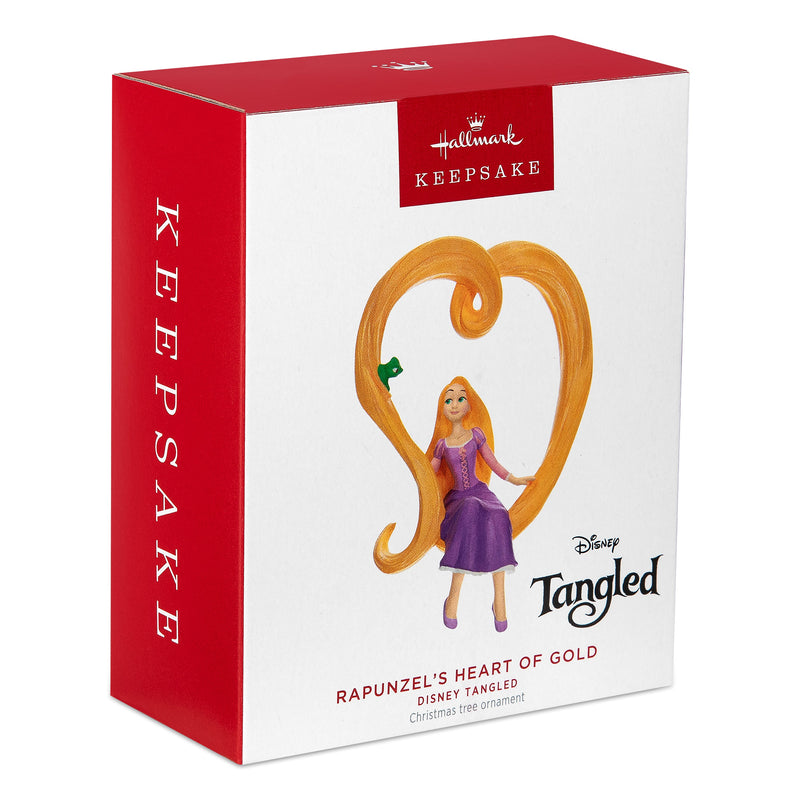 Keepsake Disney Hanging Ornament - Tangled Rapunzel & Pascal Heart Design